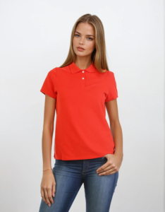 women cotton stretch polo (print)